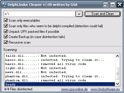 Screenshot of GSA Delphi Induc Cleaner