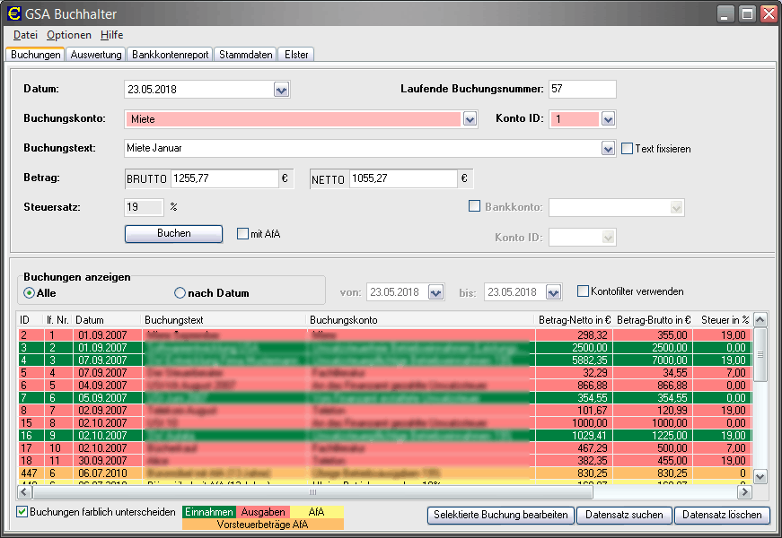 GSA Buchhalter 2.0.4 screenshot