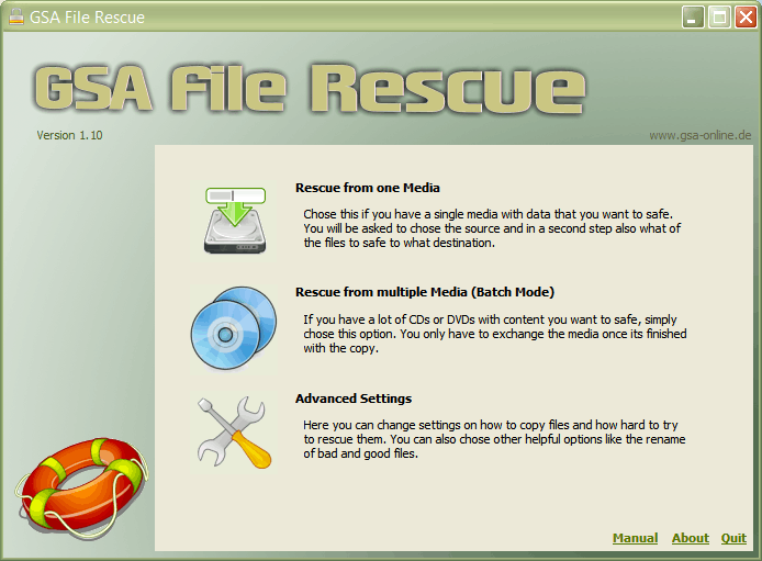 GSA File Rescue 1.11 screenshot