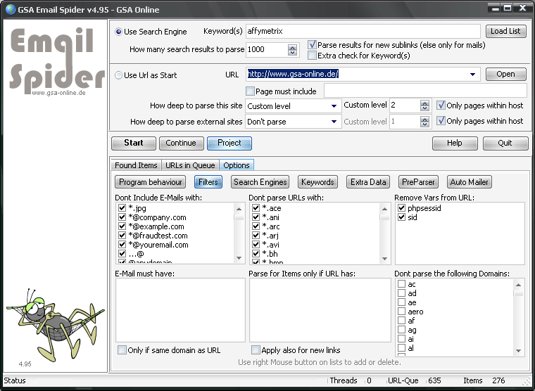 Options - Filter