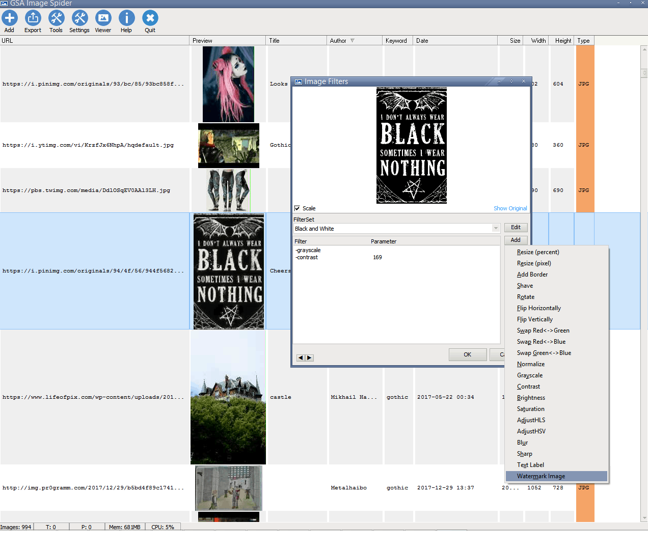 Preview With Image Filter