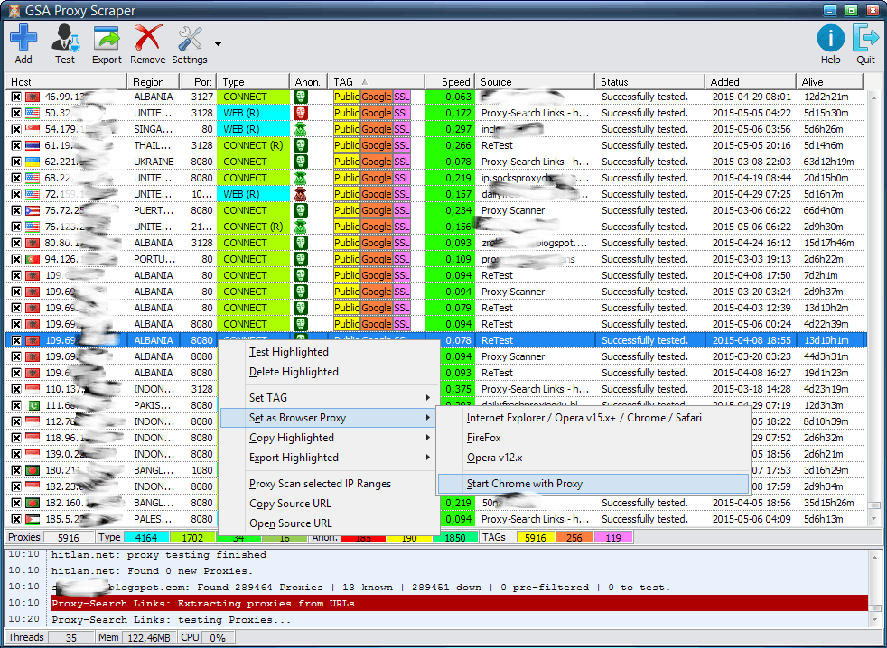 GSA Proxy Scraper screenshot GSA Proxy Scraper screenshot