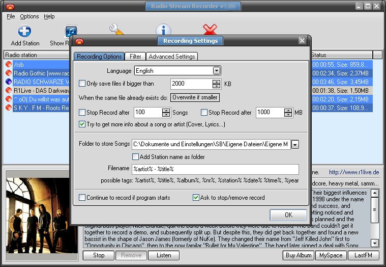 Stream Ripper Options